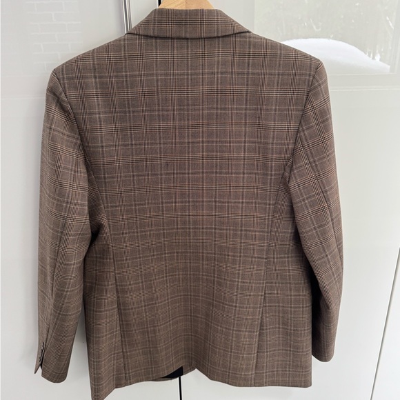 Sandro Ladies Checked Blazer in Brown - Picture 3 of 4